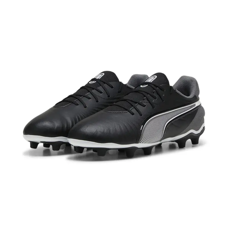Scarpe da calcio KING MATCH FG/AG per ragazzi PUMA Black White Cool Dark Gray | Puma Nero
