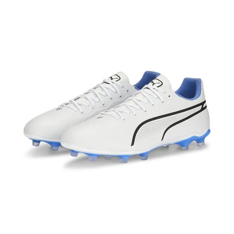 Scarpe da calcio KING Pro FG/AG PUMA White Black Blue Glimmer Ultra Orange | Puma Bianco