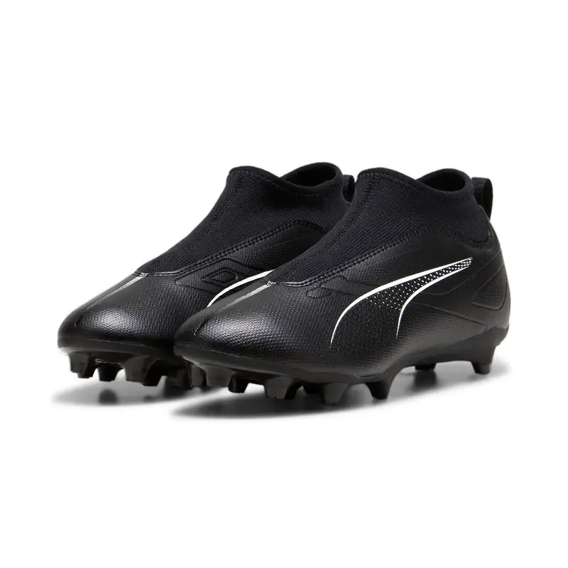 Scarpe da calcio senza lacci ULTRA 5 MATCH+ FG/AG per ragazzi PUMA Black White | Puma Nero
