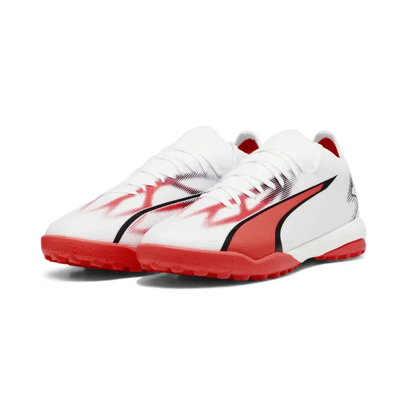 Scarpe da calcio ULTRA MATCH TT da uomo PUMA White Black Fire Orchid Red | Puma Bianco