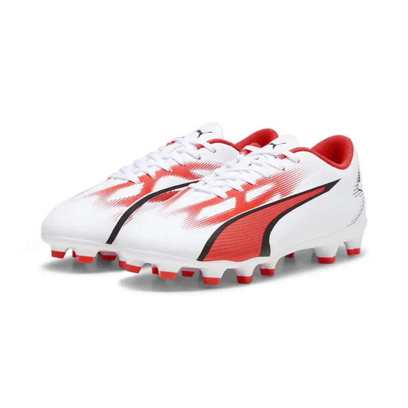 Scarpe da calcio ULTRA PLAY FG/AG da ragazzi PUMA White Black Fire Orchid Red | Puma Bianco