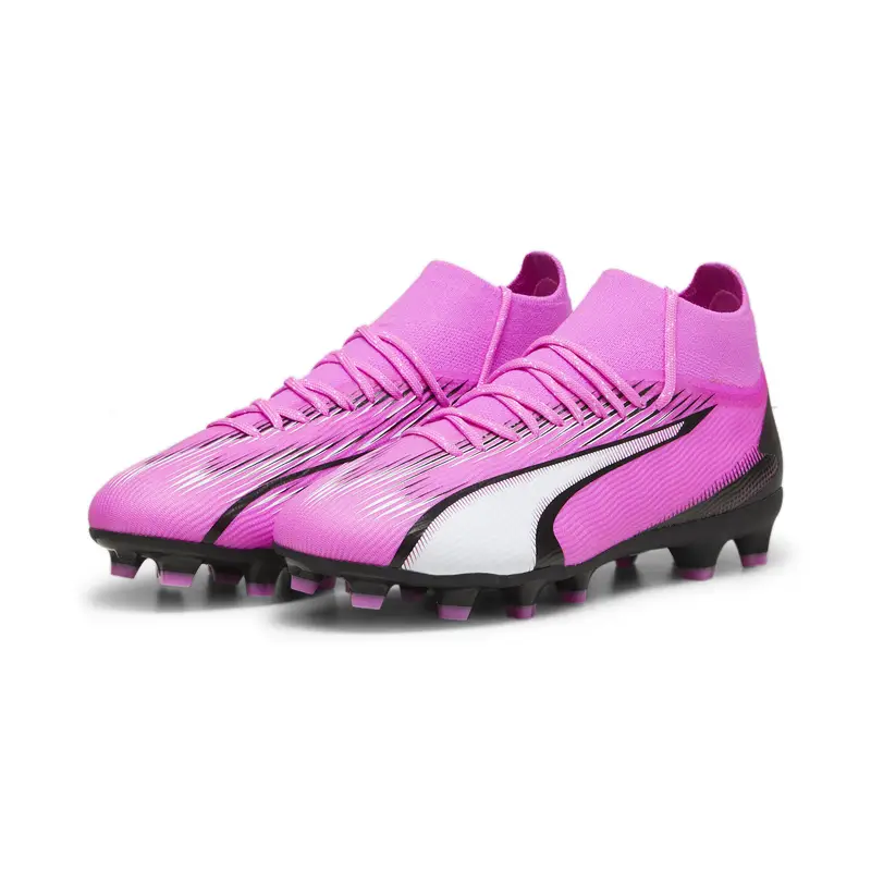Scarpe da calcio ULTRA PRO FG/AG da ragazzi PUMA Poison Pink White Black | Puma Rosa