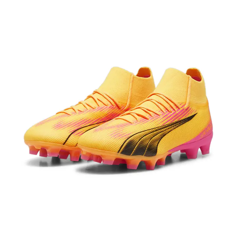 Scarpe da calcio ULTRA PRO FG/AG PUMA Sun Stream Black Sunset Glow Orange Pink | Puma Nero