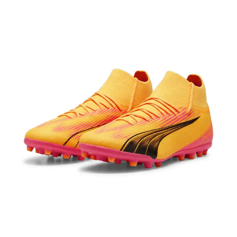 Scarpe da calcio ULTRA PRO MG PUMA Sun Stream Black Sunset Glow Orange Pink | Puma Nero