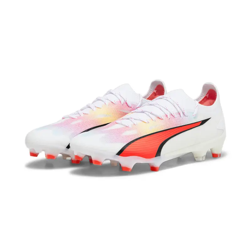 Scarpe da calcio ULTRA ULTIMATE FG/AG da donna PUMA White Black Fire Orchid Red | Puma Bianco