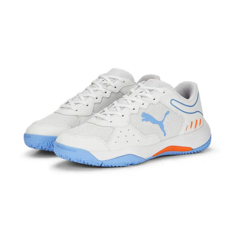 Scarpe da padel Solarsmash RCT per ragazzi PUMA White Black Team Light Blue | Puma Bianco