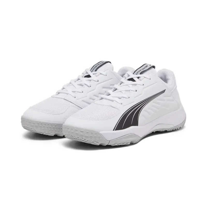 Scarpe da pallamano Accelerate da bambini PUMA White Black Concrete Gray | Puma Bianco