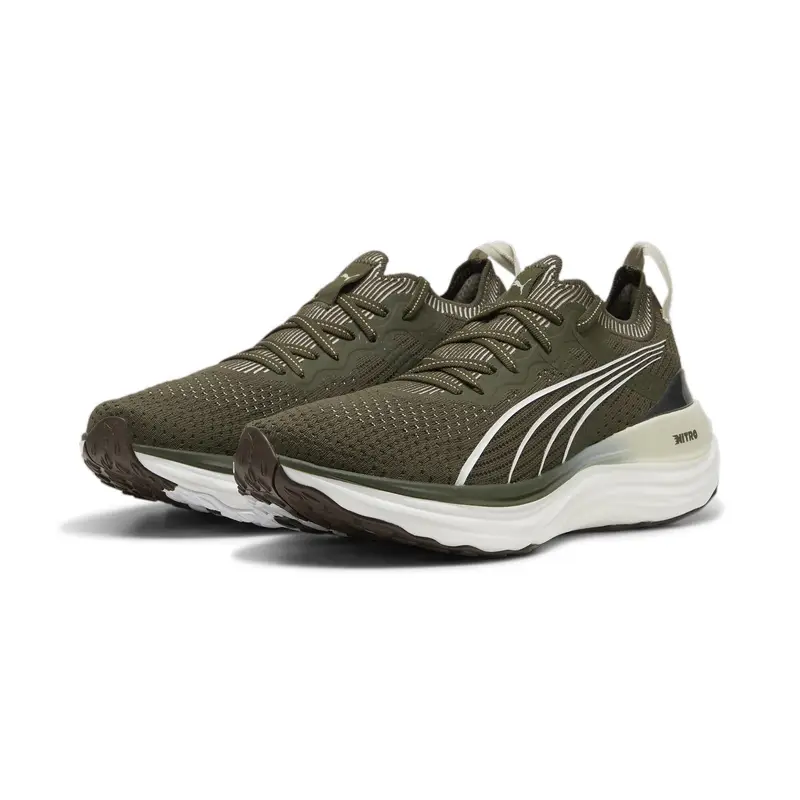 Scarpe da running ForeverRun NITRO Knit da uomo PUMA Dark Olive White Green | Puma Verde