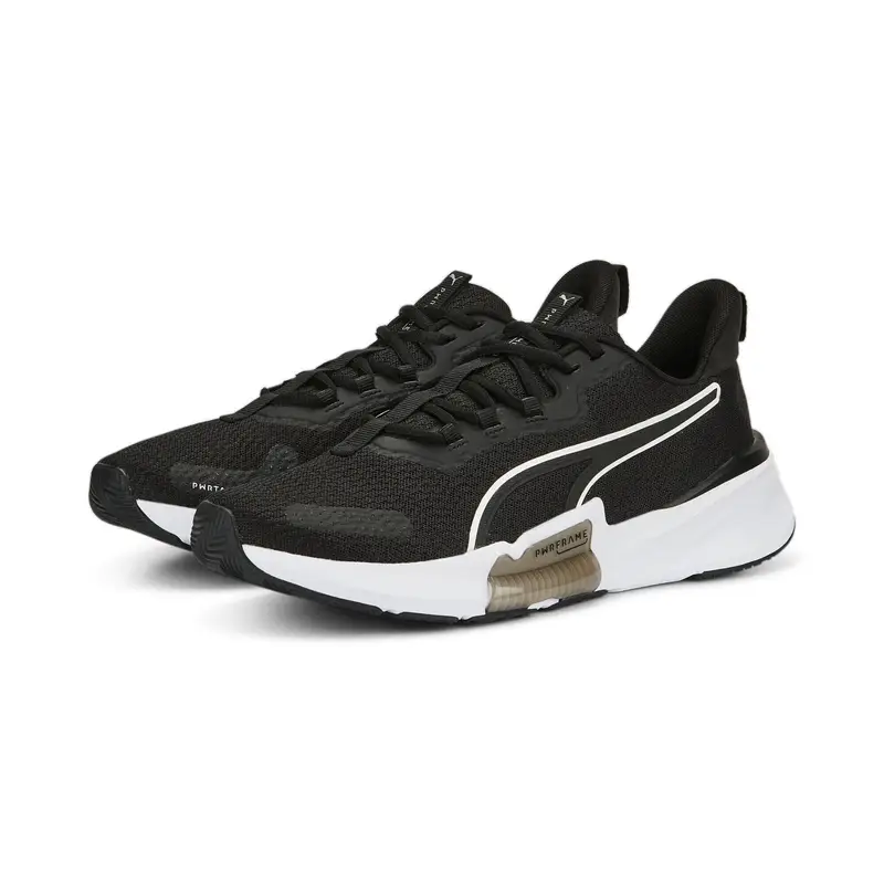 Scarpe da training PWRFrame TR 2 da uomo PUMA Black White Silver Metallic | Puma Nero