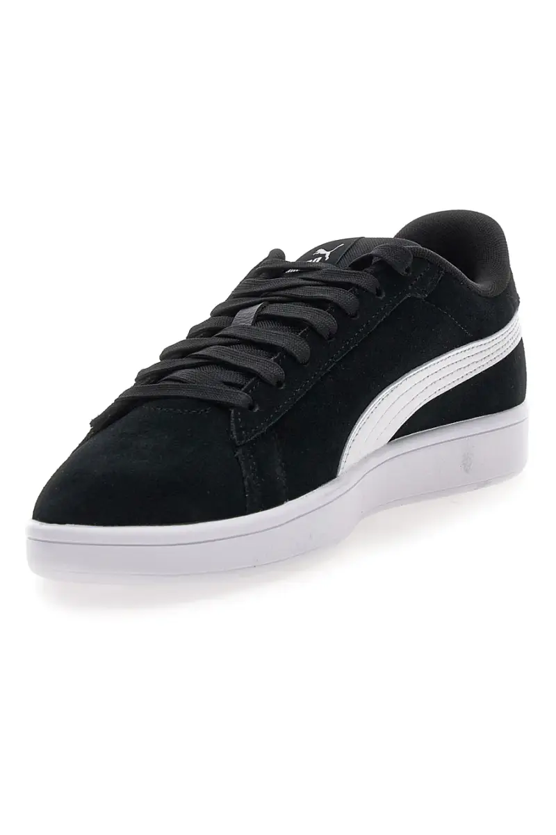 Scarpe nere in pelle con logo laterale Puma Smash 3 [NERO miniatura 4