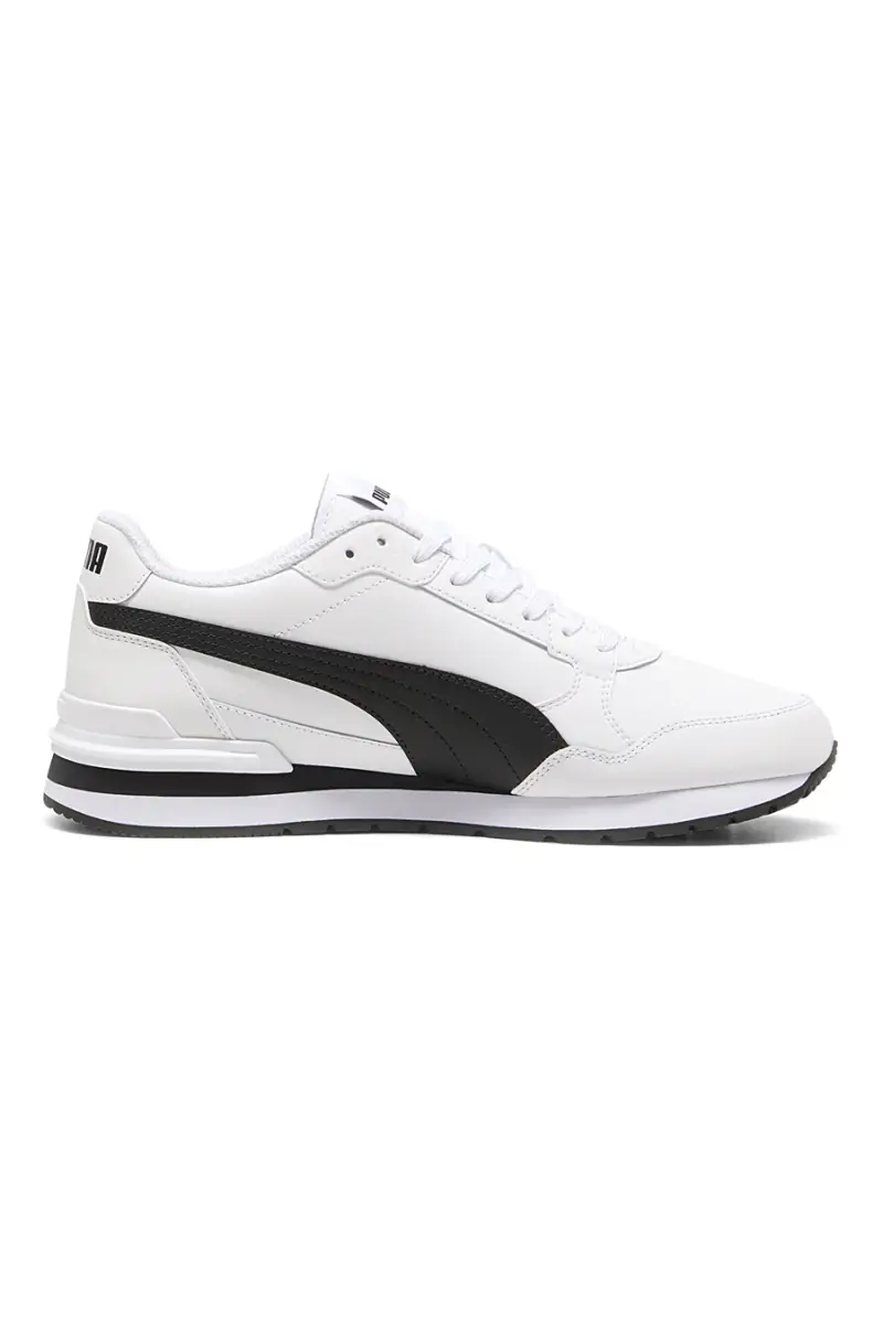 Scarpe sportive bianche in pelle con dettagli neri Puma ST Runner v4 L [WHITE miniatura 3