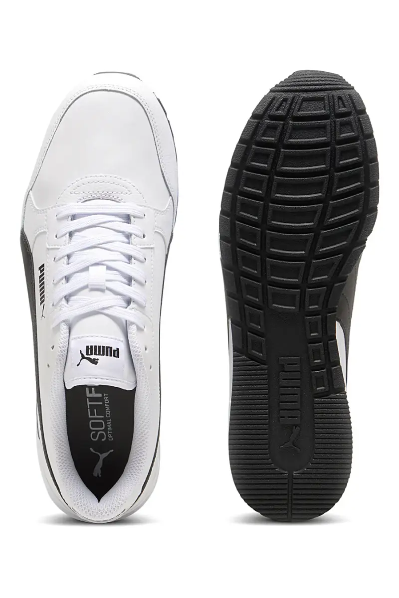 Scarpe sportive bianche in pelle con dettagli neri Puma ST Runner v4 L [WHITE miniatura 4