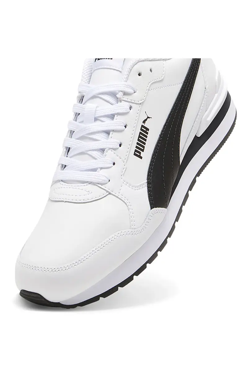 Scarpe sportive bianche in pelle con dettagli neri Puma ST Runner v4 L [WHITE miniatura 5