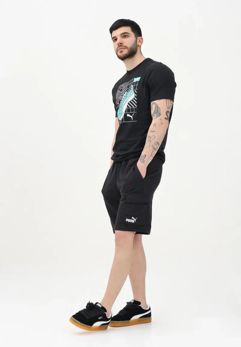 Shorts cargo Essentials con logo N 1 nero da uomo miniatura 2