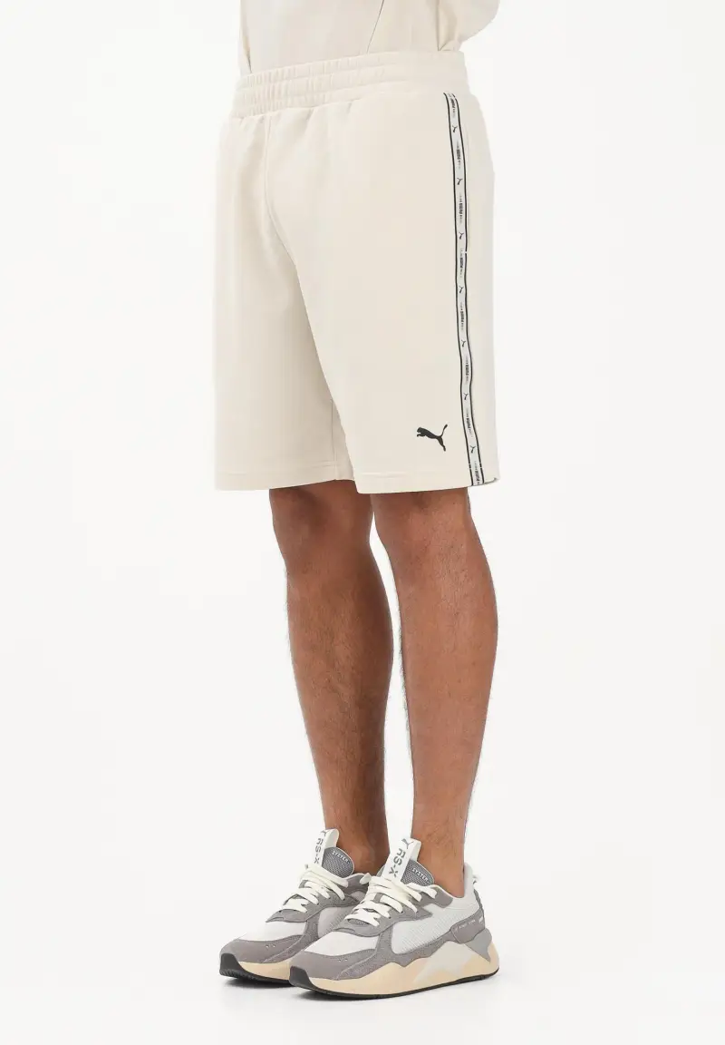 Shorts sportivo Essentials Tape panna da uomo