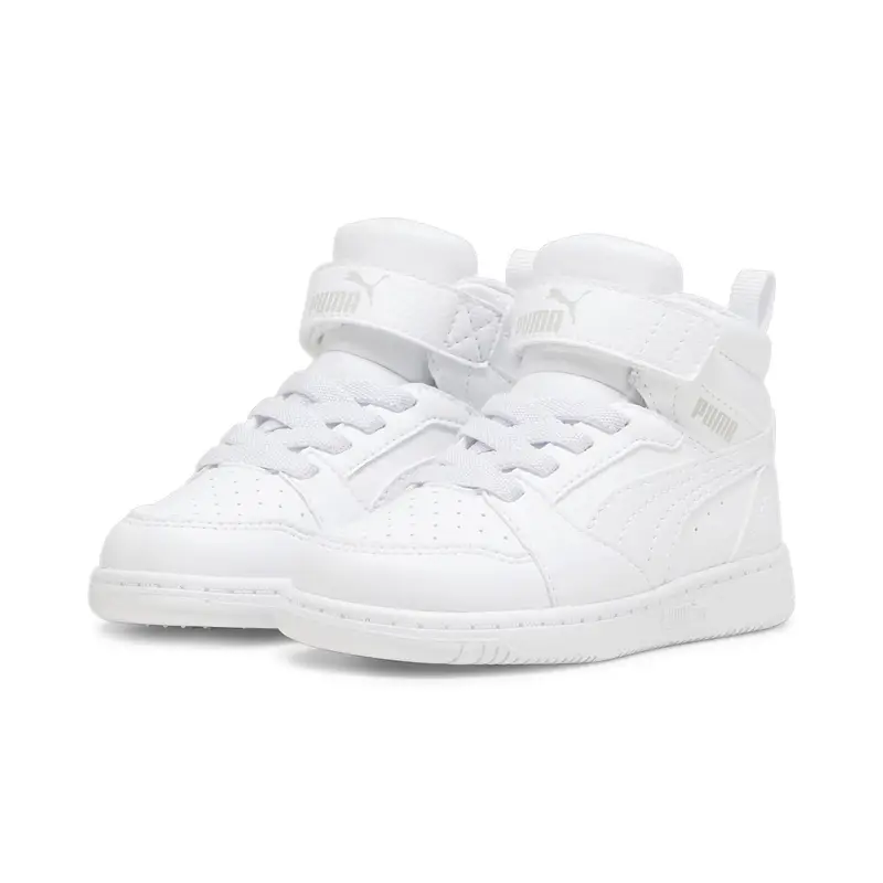 Sneaker PUMA Rebound V6 Mid per bimbi ai primi passi PUMA White Cool Light Gray | Puma Bianco