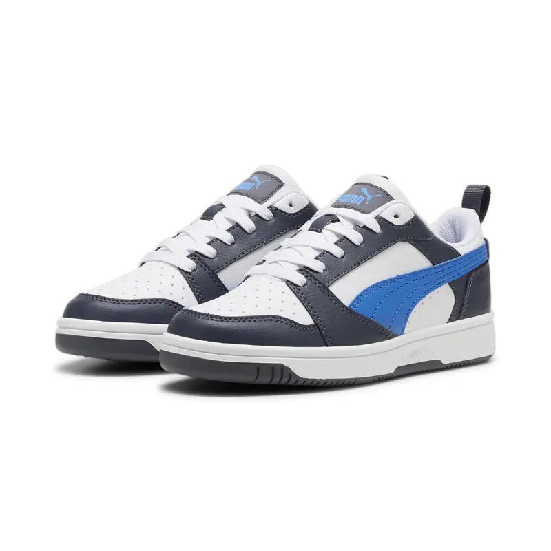 Sneaker Rebound V6 Lo da ragazzi PUMA White Hyperlink Blue Galactic Gray | Puma Bianco