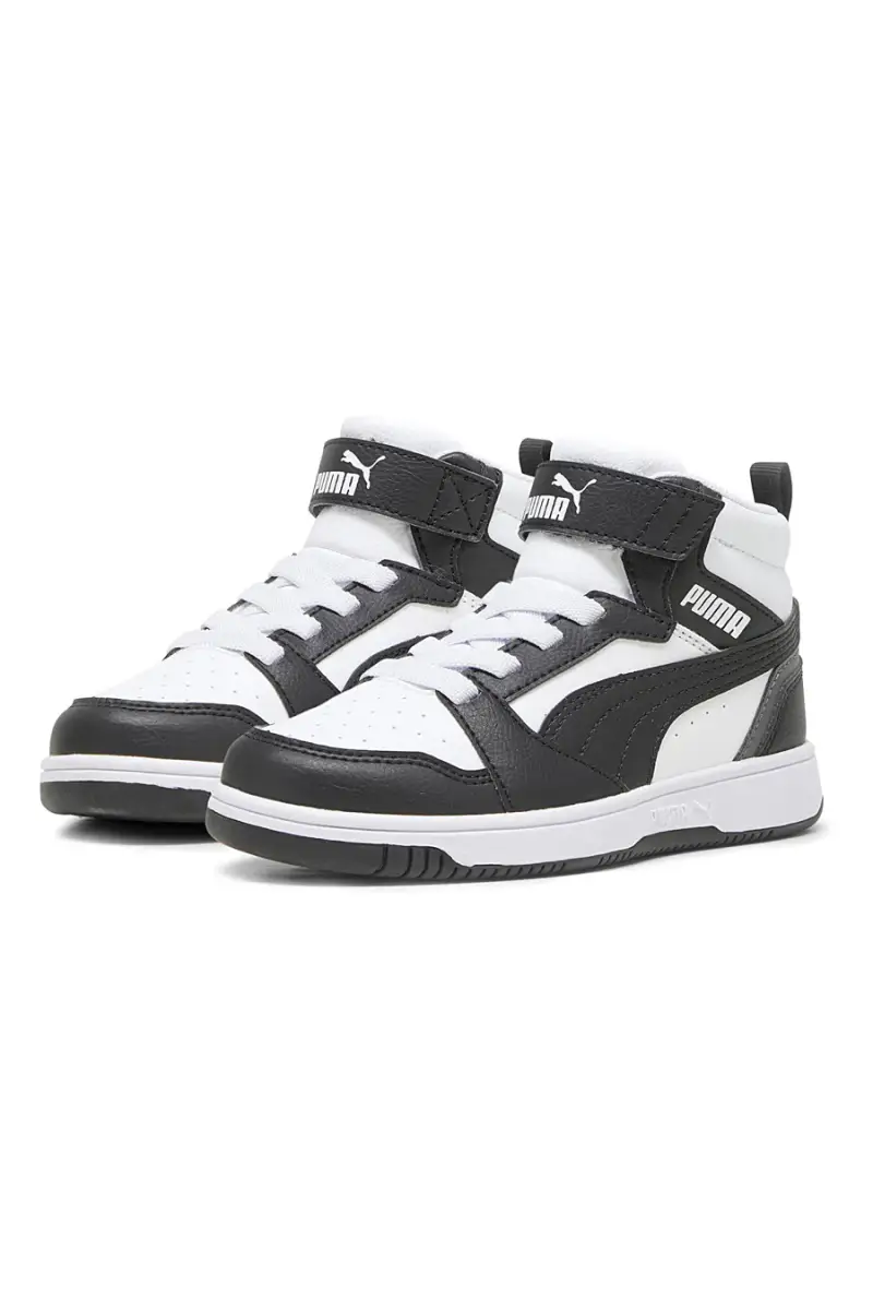 Sneakers bambino bianche e nere mid Puma Rebound V6 Mid AC+ PS [BIANCO miniatura 2