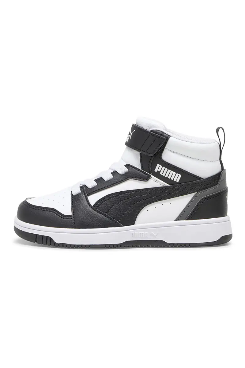 Sneakers bambino bianche e nere mid Puma Rebound V6 Mid AC+ PS [BIANCO miniatura 3