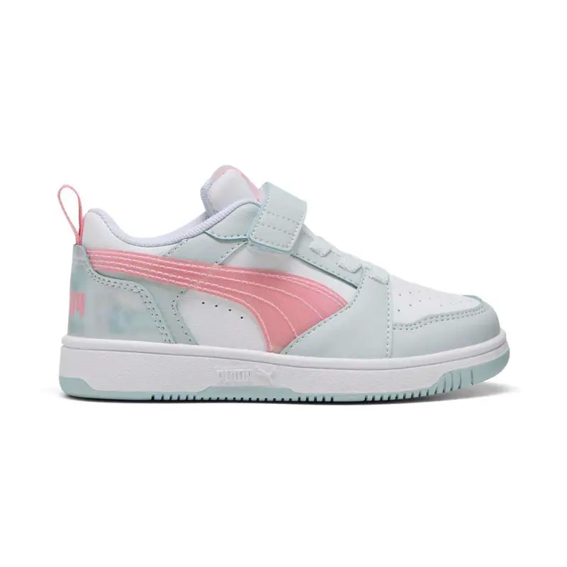 Sneakers basket bianche e azzurre da bambina modello Rebound V6 Space Belle