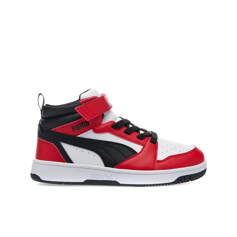 Sneakers basket da bimba Rebound V6 Mid rosse e bianche