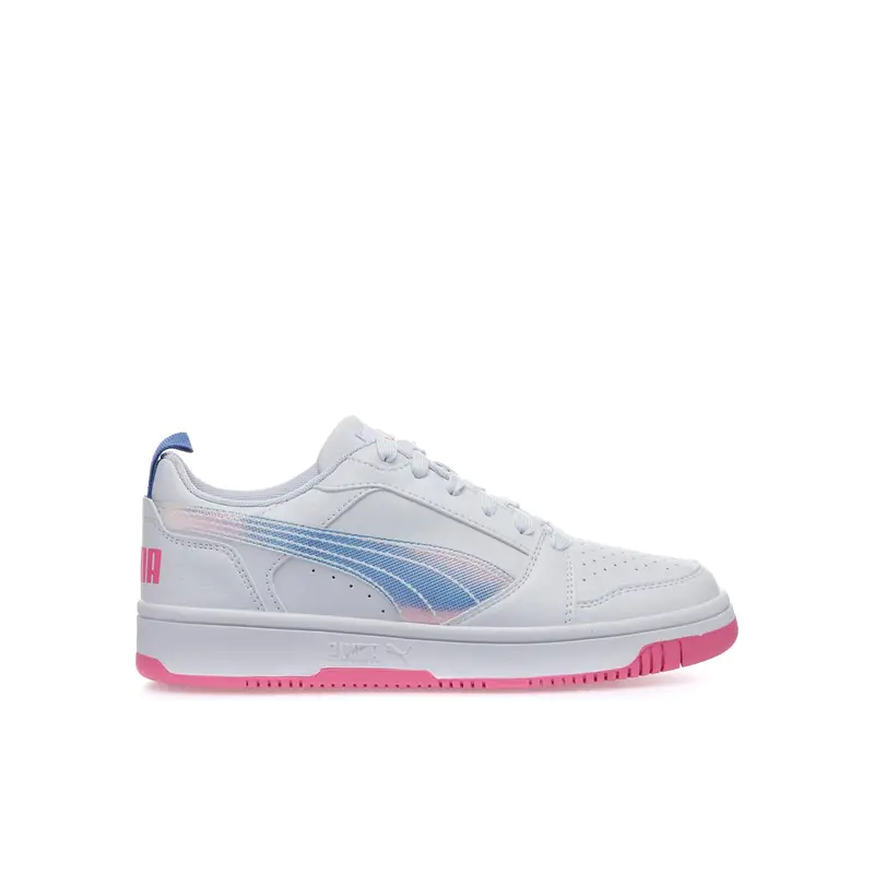 Sneakers basket da ragazza Rebound v6 bianche in pelle