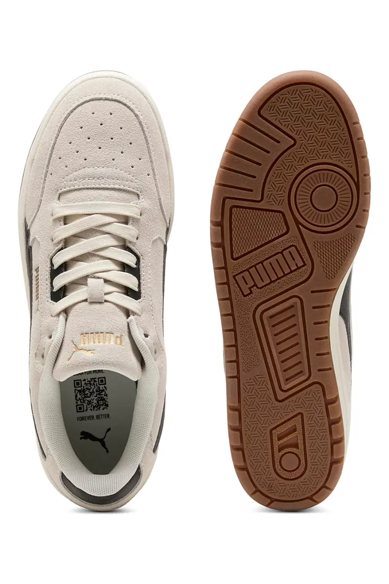 Sneakers beige in tessuto scamosciato con dettagli neri Puma Shuffle Downtown SD [BIANCO] miniatura 4
