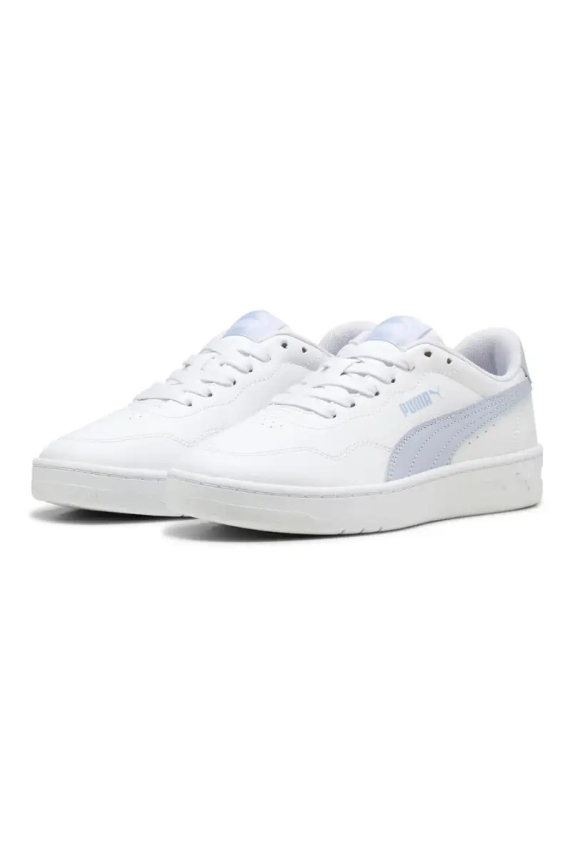 Sneakers Bianche con Bande Azzurre PUMA COURT LALLY JR [BIANCO] miniatura 2