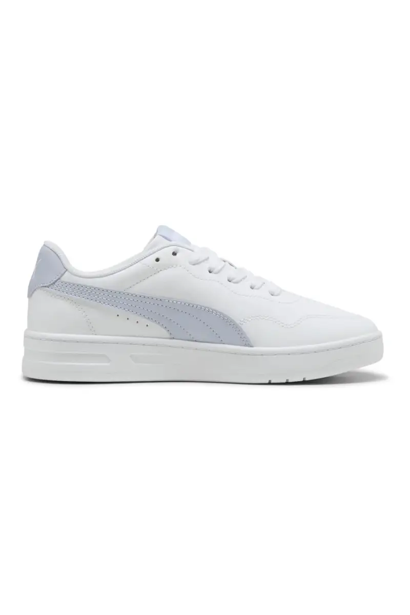 Sneakers Bianche con Bande Azzurre PUMA COURT LALLY JR [BIANCO] miniatura 4