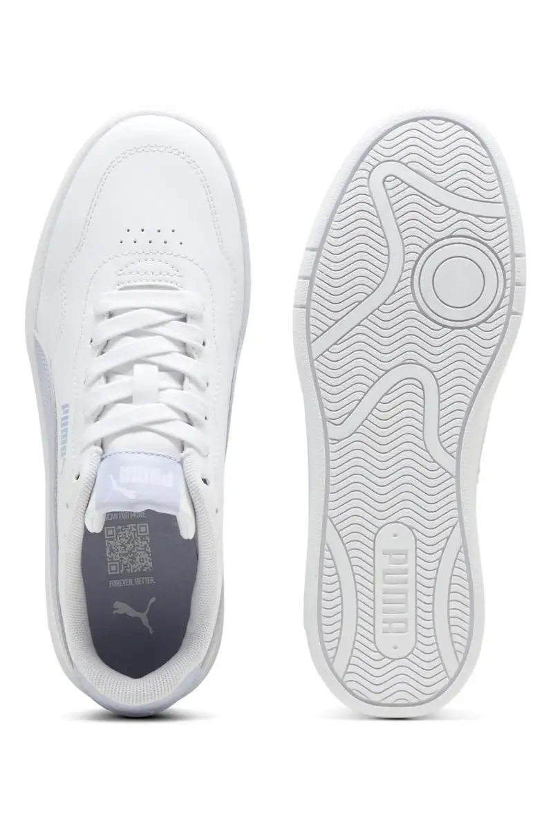 Sneakers Bianche con Bande Azzurre PUMA COURT LALLY JR [BIANCO] miniatura 5