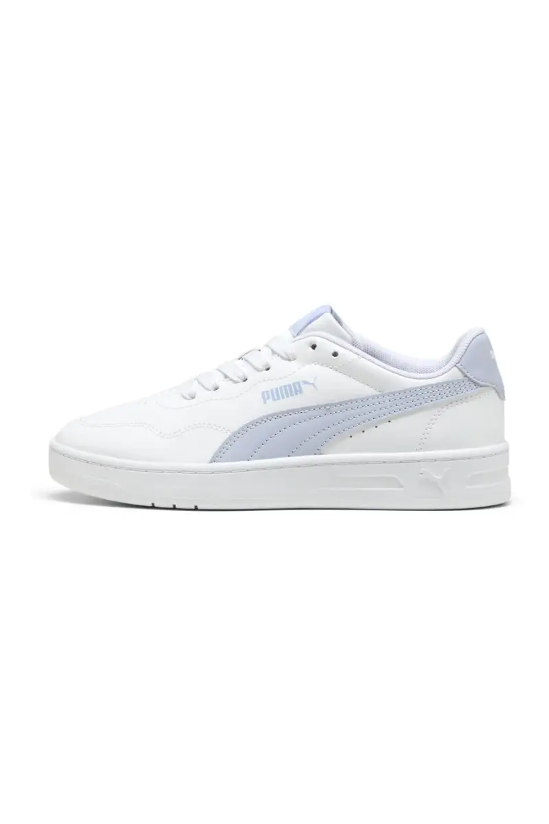 Sneakers Bianche con Bande Azzurre PUMA COURT LALLY JR [BIANCO]