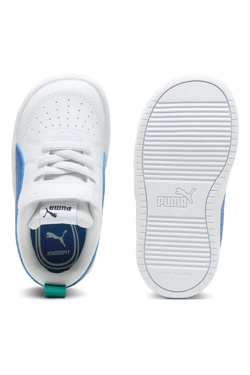 Sneakers bianche con dettagli blu e passante posteriore Puma Rickie AC+ Inf [ND] miniatura 5