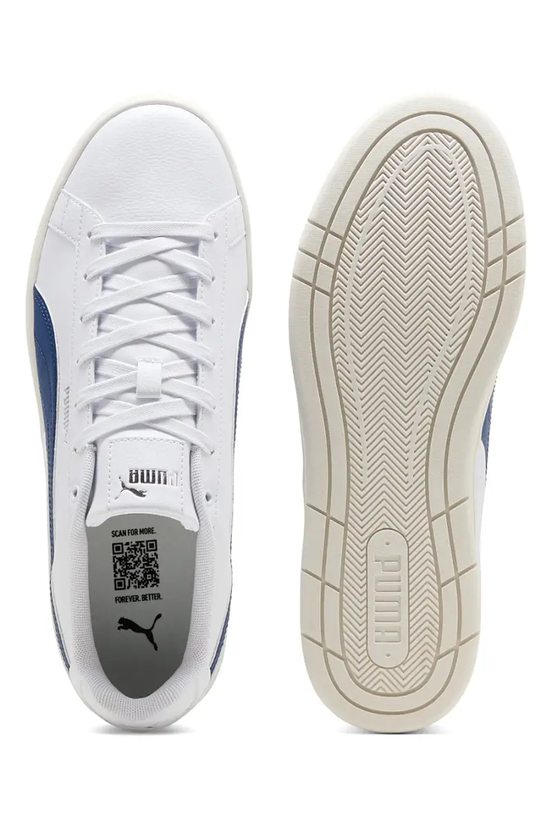 Sneakers bianche con dettagli blu e soletta SoftFoam+ Puma Court Classico [BIANCO miniatura 5