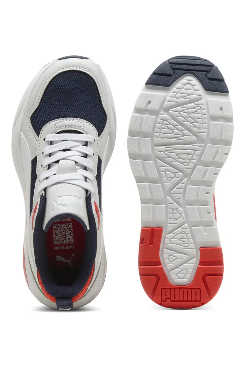 Sneakers bianche con dettagli navy e rossi Puma Trinity 2 LT Jr [NAVY] miniatura 4