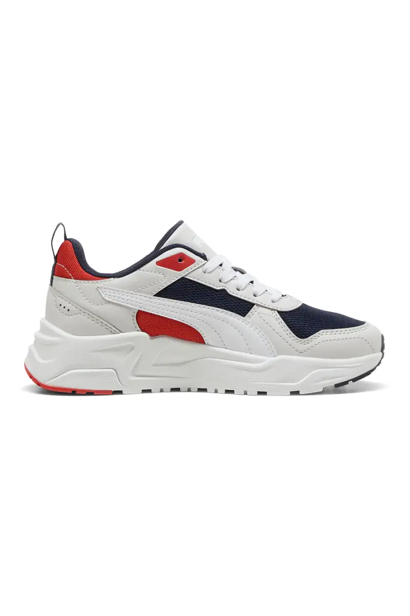 Sneakers bianche con dettagli navy e rossi Puma Trinity 2 LT Jr [NAVY]