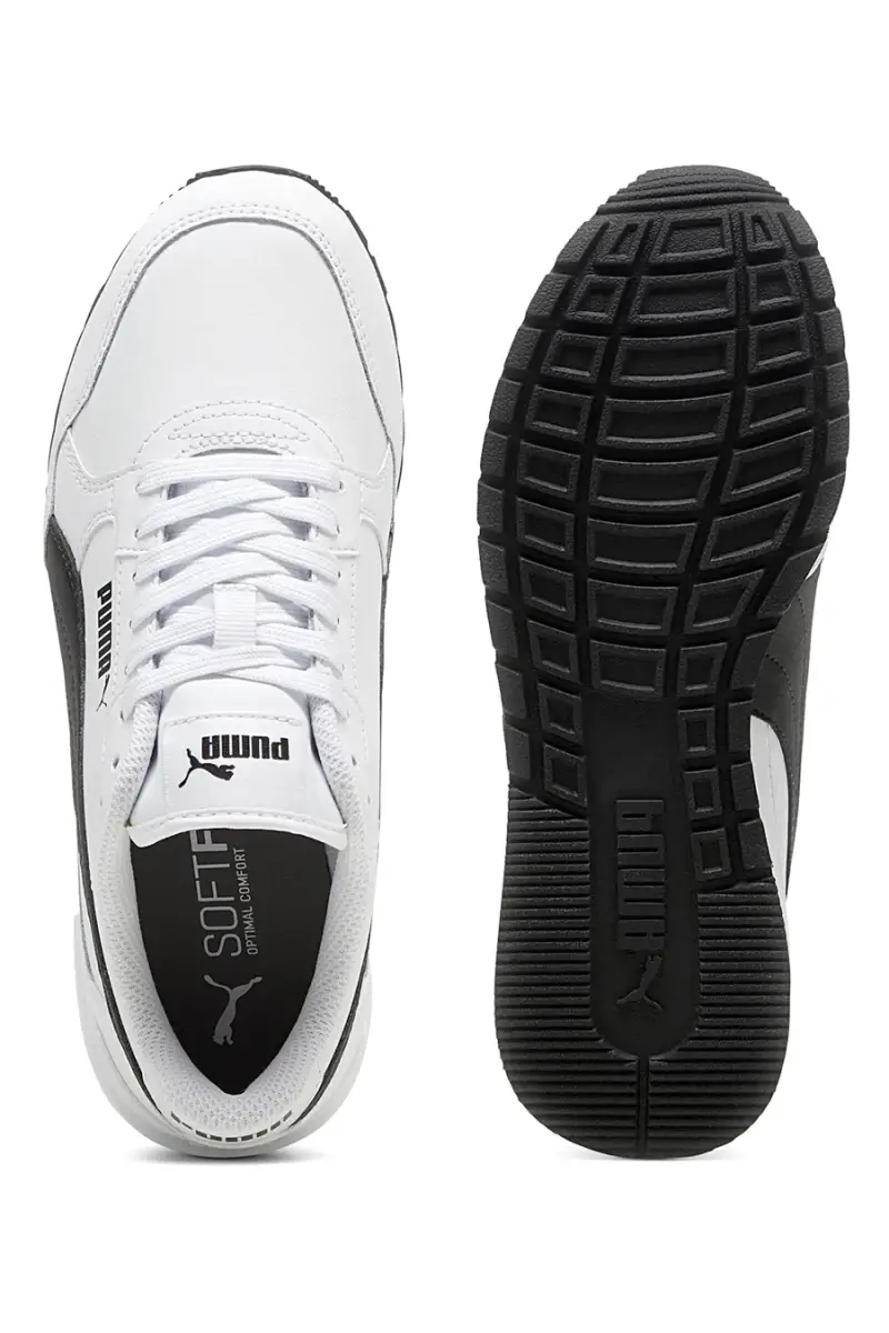 Sneakers bianche con dettagli neri e soletta SoftFoam+ Puma ST Runner v4 L Jr [BIANCO] miniatura 3