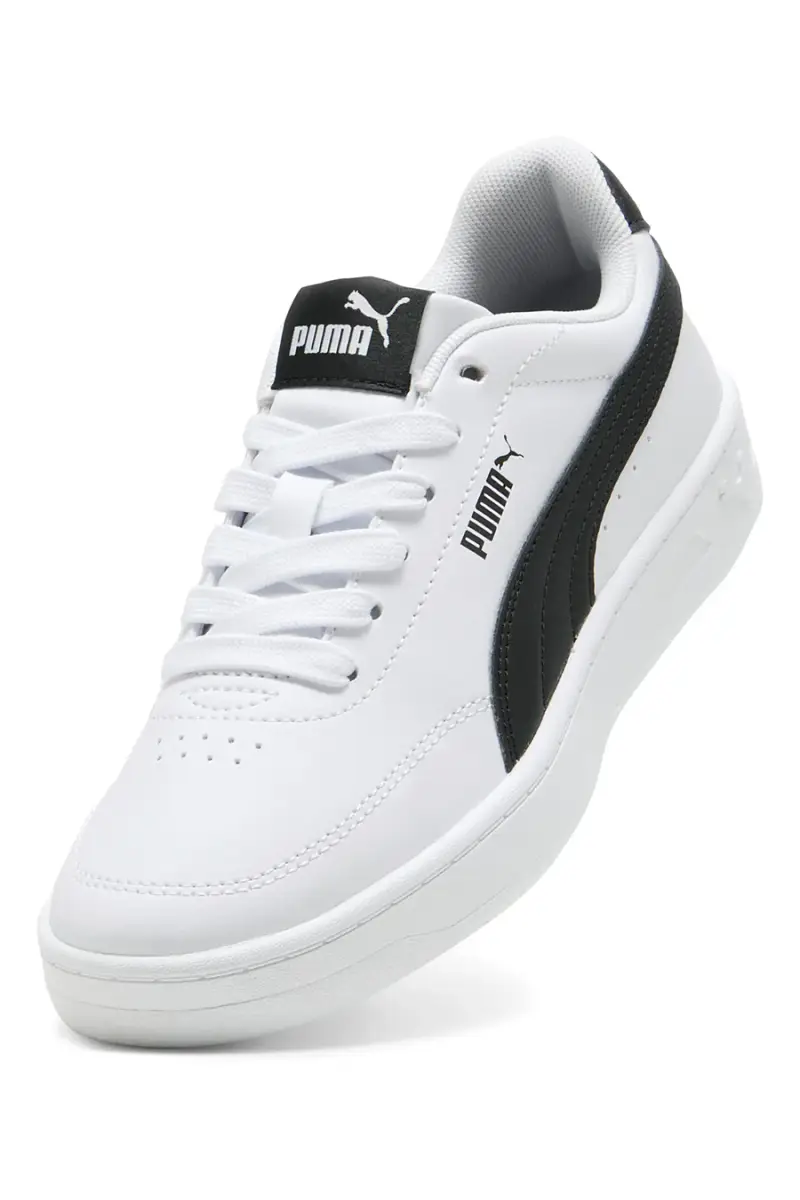 Sneakers bianche con dettagli neri sportive Puma Court Classic Clean Jr [BIANCO miniatura 3