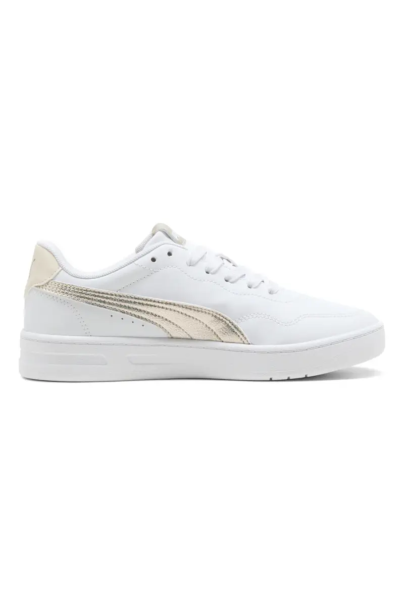 Sneakers bianche con dettagli oro Puma Court Lally Metallic Whisper [BIANCO miniatura 3
