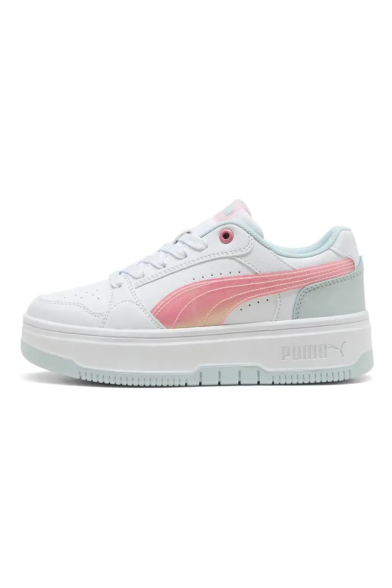 Sneakers bianche con dettagli rosa e azzurri platform Puma Rebound Femme Space Belle Jr [BIANCO]
