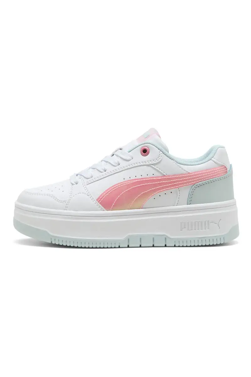 Sneakers bianche con dettagli rosa e azzurri platform Puma Rebound Femme Space Belle Jr [BIANCO]