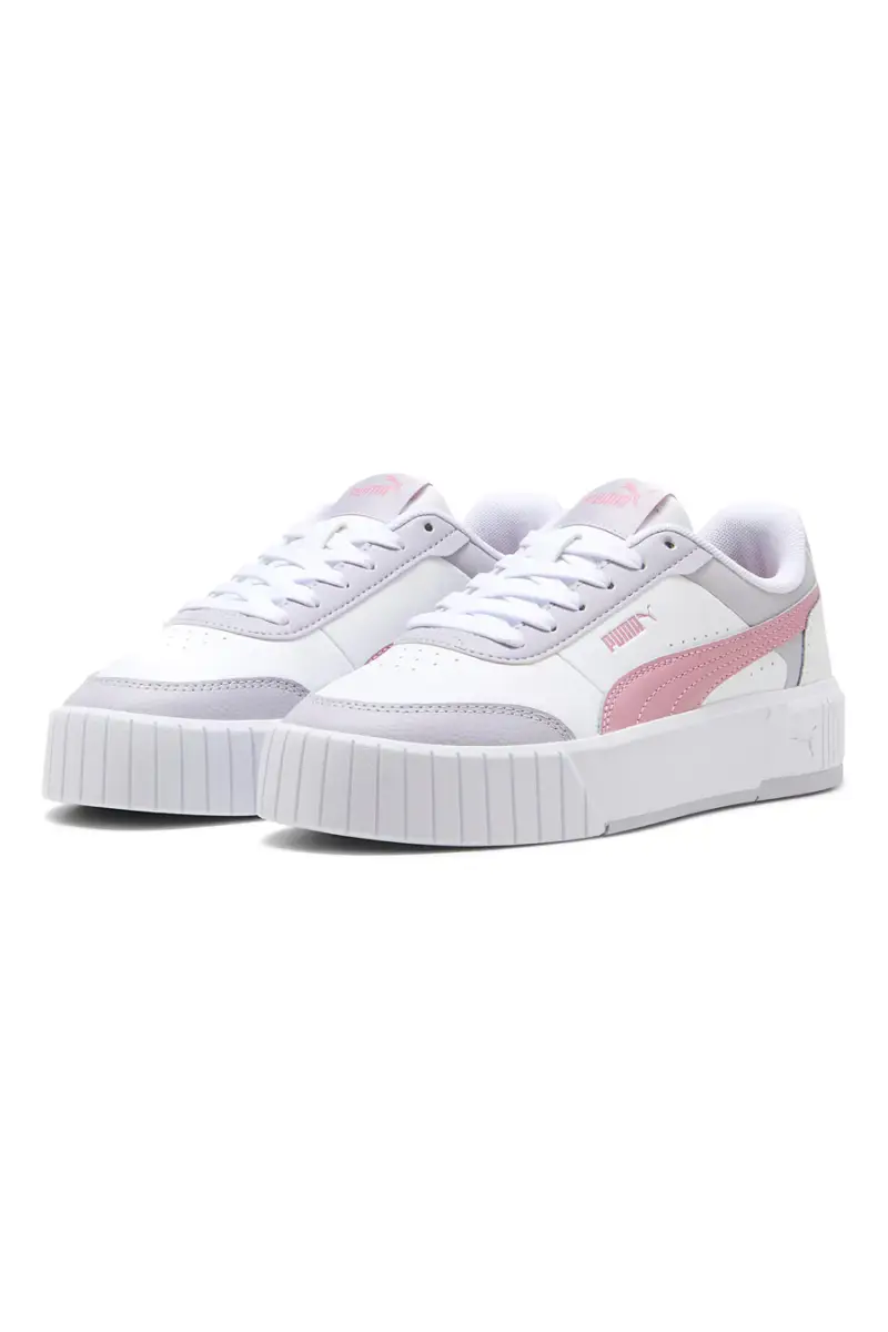 Sneakers bianche con dettagli rosa in materie sintetiche Puma Carina Mia [BIANCO] miniatura 2