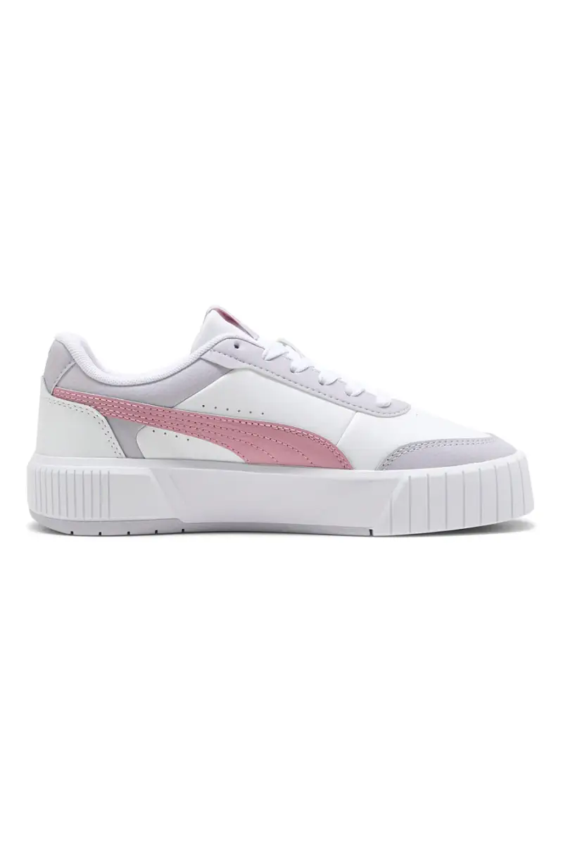 Sneakers bianche con dettagli rosa in materie sintetiche Puma Carina Mia [BIANCO] miniatura 3