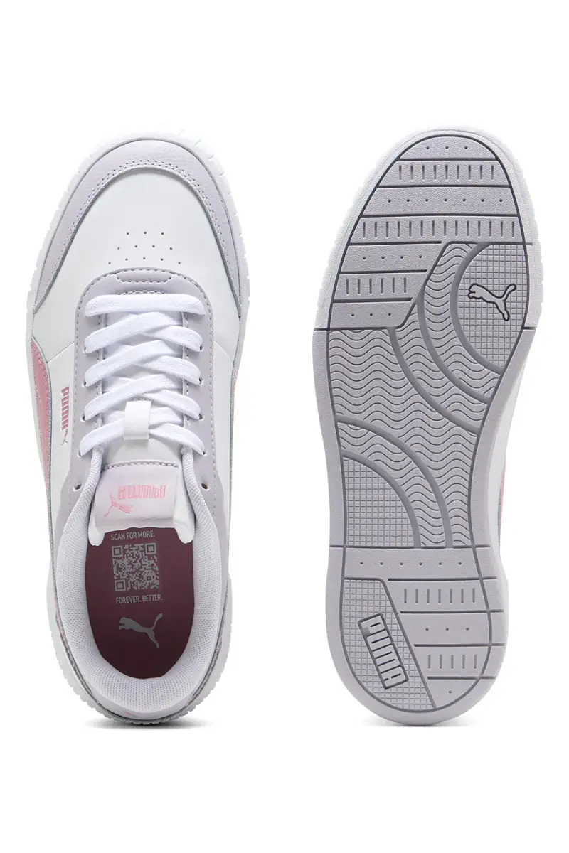 Sneakers bianche con dettagli rosa in materie sintetiche Puma Carina Mia [BIANCO] miniatura 4