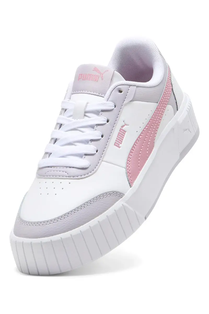Sneakers bianche con dettagli rosa in materie sintetiche Puma Carina Mia [BIANCO] miniatura 5