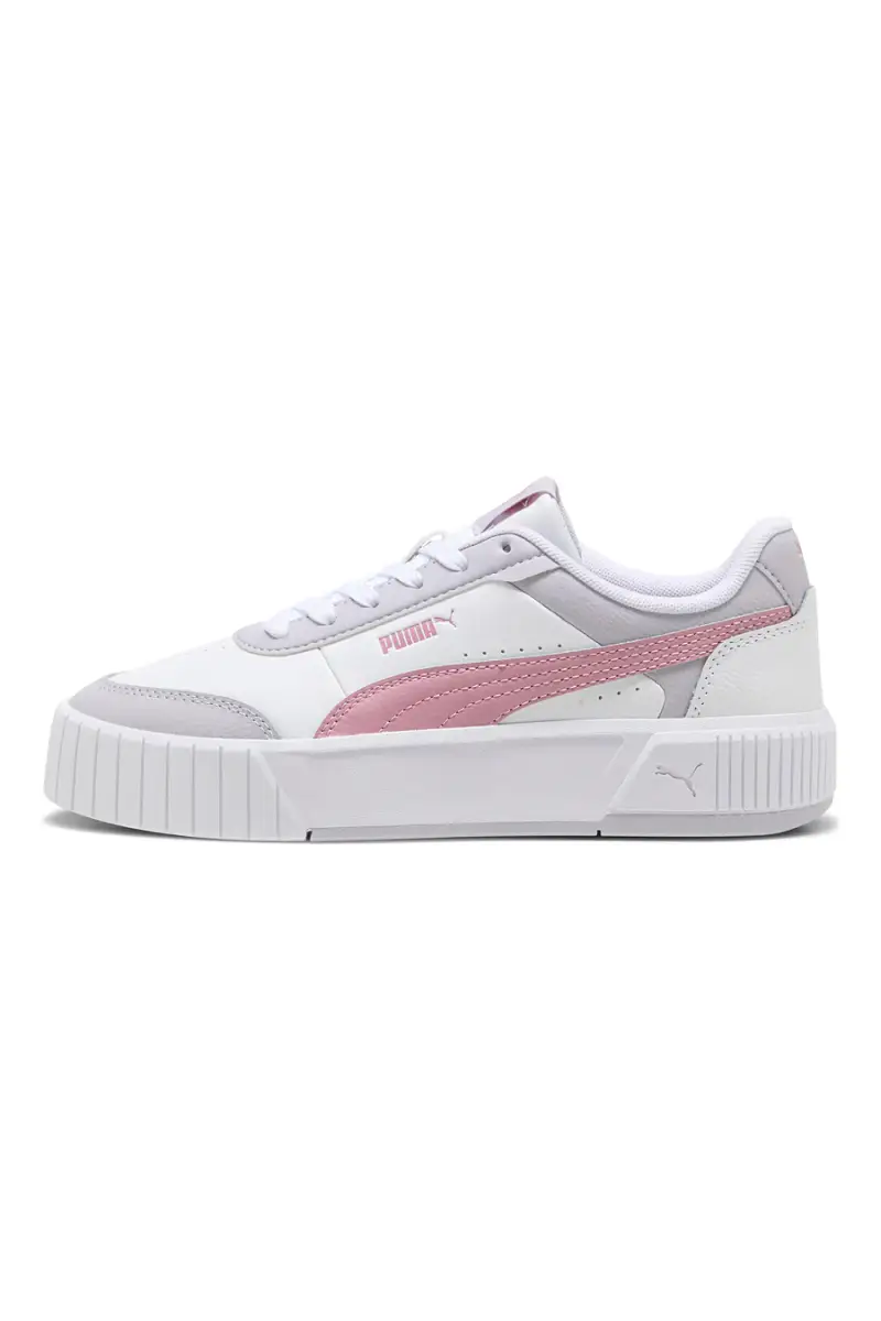 Sneakers bianche con dettagli rosa in materie sintetiche Puma Carina Mia [BIANCO]