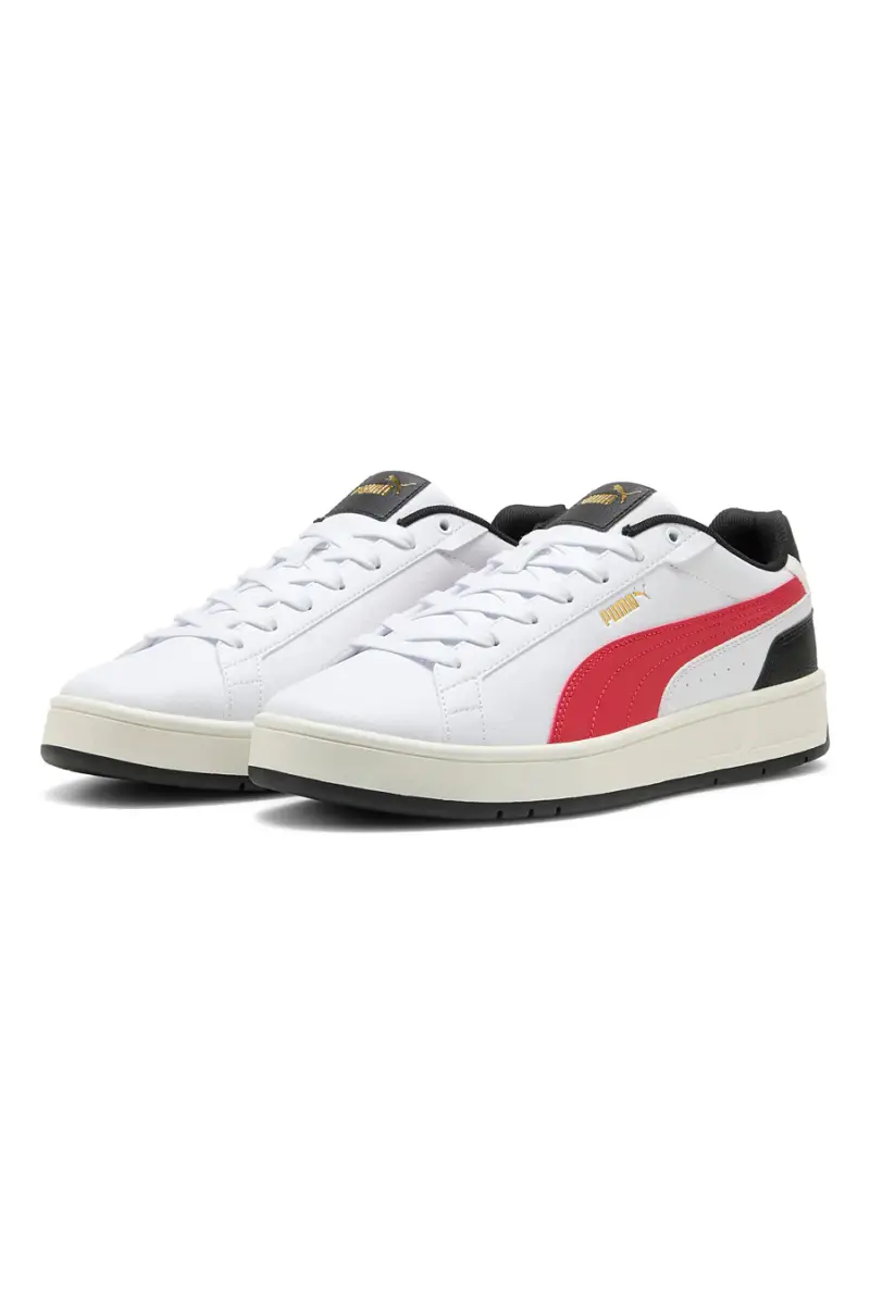 Sneakers bianche con dettagli rossi e neri Puma Court Classico [BIANCO miniatura 2