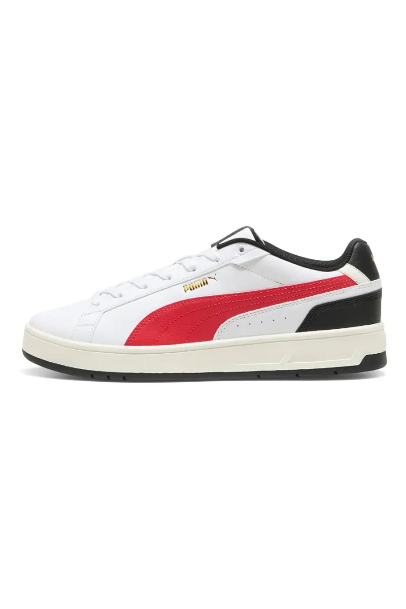 Sneakers bianche con dettagli rossi e neri Puma Court Classico [BIANCO