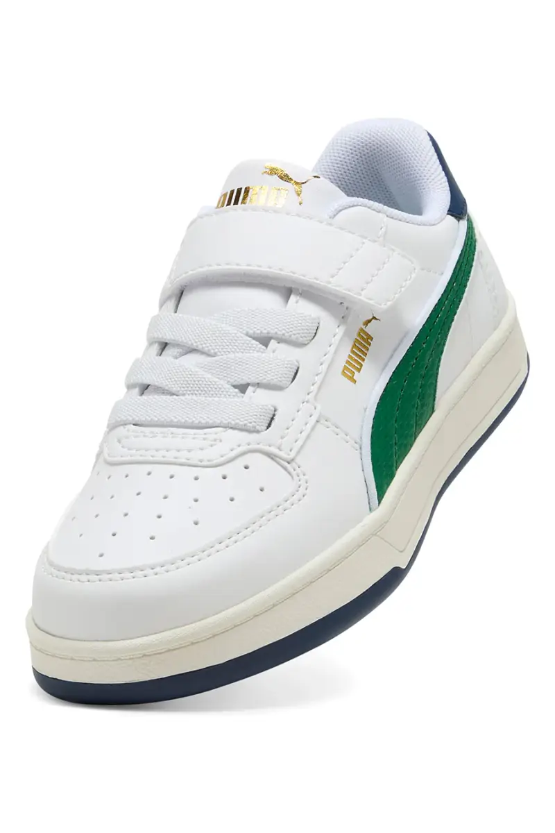 Sneakers bianche con dettagli verdi bambino con strappo Puma Caven 2 Retro AC + PS [BIANCO] miniatura 2