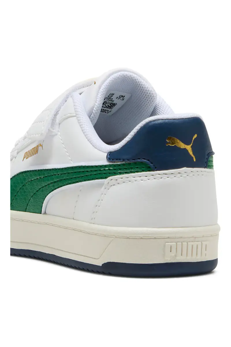 Sneakers bianche con dettagli verdi bambino con strappo Puma Caven 2 Retro AC + PS [BIANCO] miniatura 5