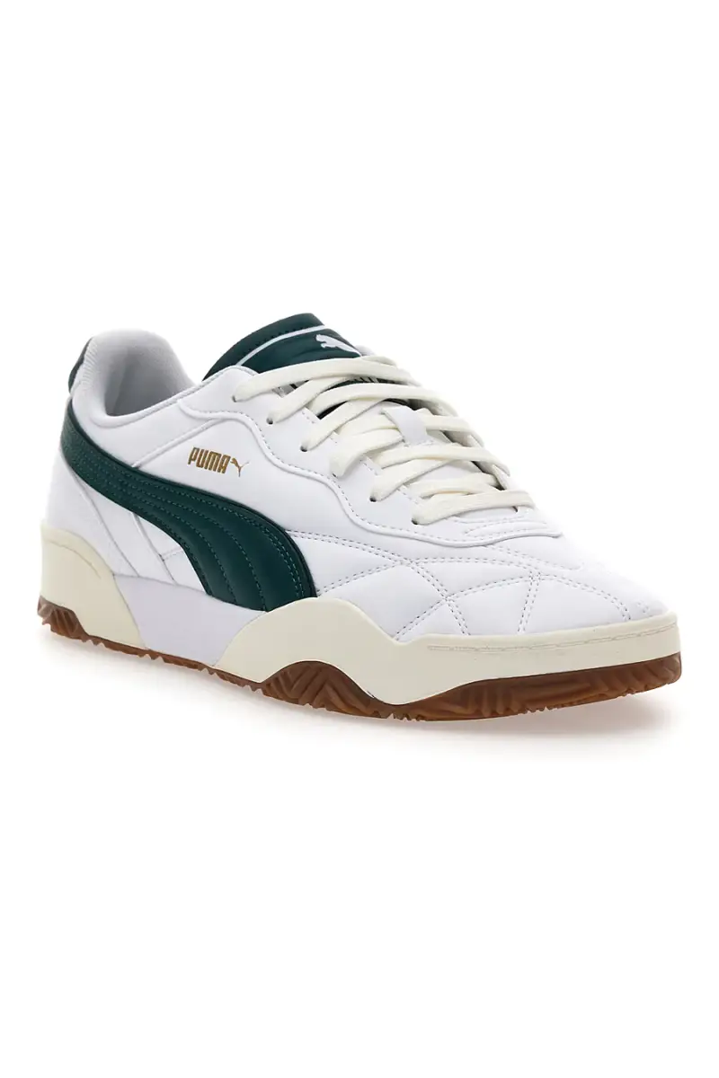 Sneakers bianche dettagli verde scuro suola marrone Puma Tifosi [BIANCO] miniatura 2
